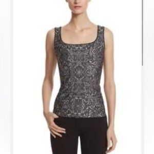 WHITE House Black Market Jacquard Knit Top tank top small